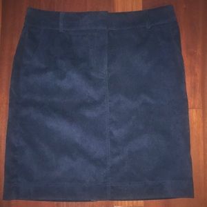 A navy blue pencil skirt.